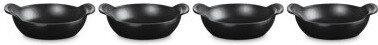 Le Creuset Enemeled Cast Iron Set Of 4 Mini Round Braisers, 1/3 Qt. Each, Matte Black