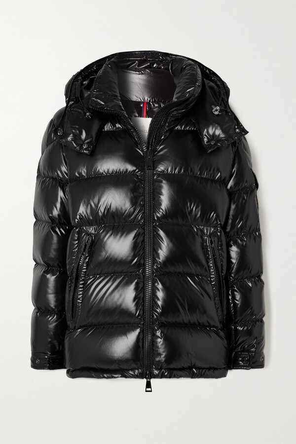 Snoep voorkant Garderobe Moncler Fustet Hooded Two-tone Quilted Glossed-shell Down Jacket - Black -  ShopStyle