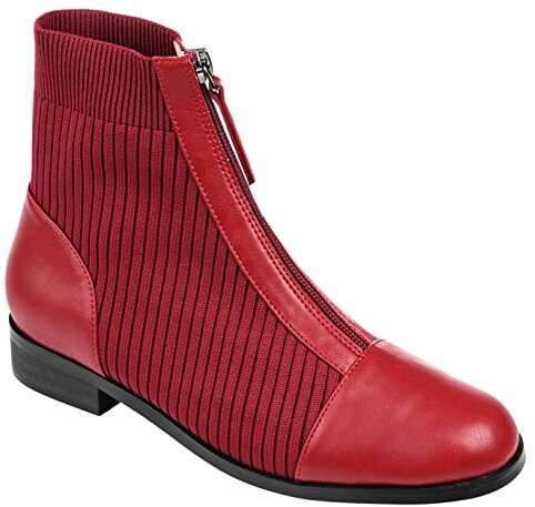 Leather Boots With Red Zipper | Shop the world's largest 