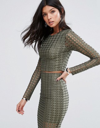 Missguided Holey Fabric Top Co-Ord