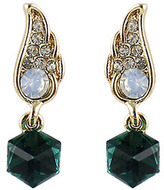 Thumbnail for your product : Green Gemstone Gold Diamond Wing Earrings