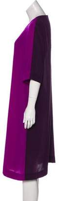 Stella McCartney Short Sleeve Silk Midi Dress