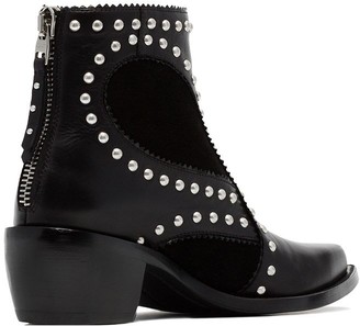 Alexander McQueen Black Cowboy 40 Studded Leather Boot