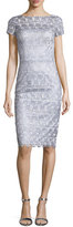 Thumbnail for your product : David Meister Short-Sleeve Lace Sheath Cocktail Dress