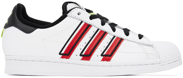 WHITE/RED FRONT RED STRIPE SHOES BLACK/RED