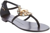 Thumbnail for your product : Giuseppe Zanotti black suede aztec inspired emblem detail sandals
