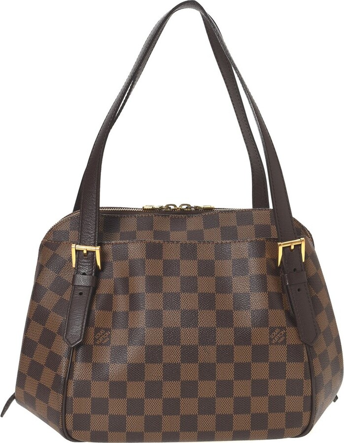 Louis Vuitton Belem mm Brown Canvas Tote Bag (Pre-Owned)