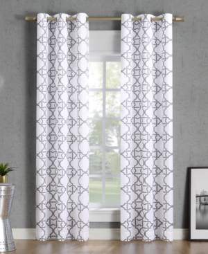 Lichtenberg No. 918 Barkley Trellis Semi-Sheer Grommet Curtain Panel, 40" W x 95" L