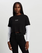 Thumbnail for your product : Silent Theory Women's Black T-Shirts - Altered Waffle LS Tee - Size One Size, 8 at The Iconic