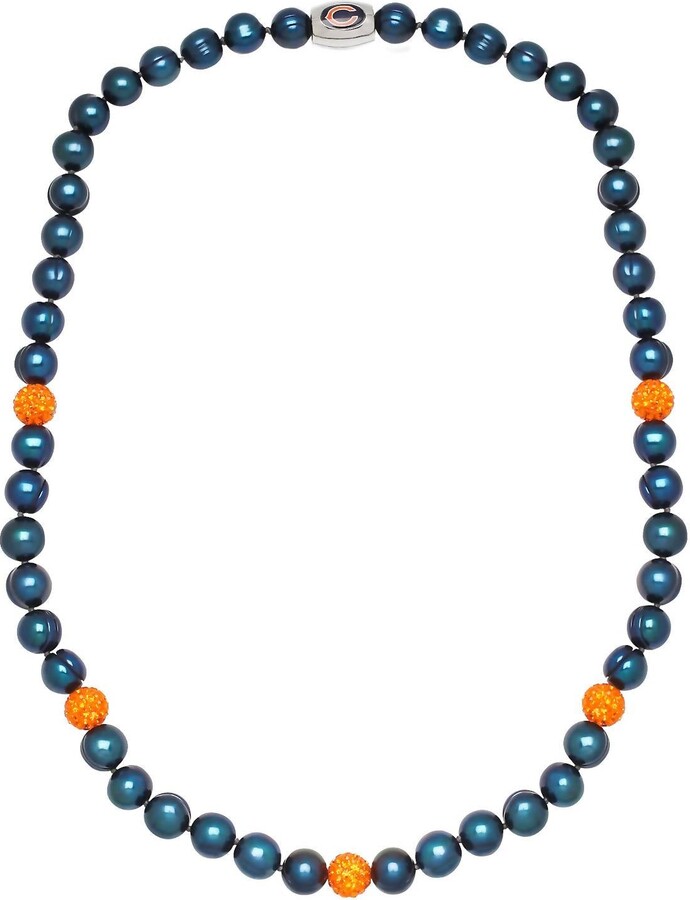Honora Chicago Bears Pearl & Crystal Necklace In Blue