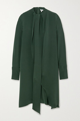 Loewe Draped Silk-crepe Midi Dress - Green