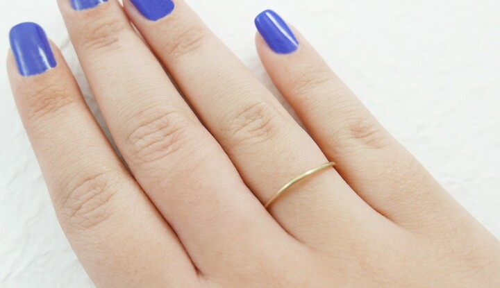 Etsy Solid 14K Gold Super Thin Band. Real Stacking Skinny Wedding Women