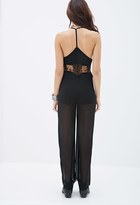 Thumbnail for your product : Forever 21 Sheer Crochet-Paneled Jumpsuit