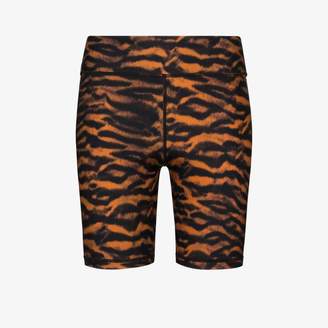 tiger print biker shorts