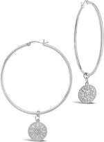 Thumbnail for your product : Sterling Forever Sun Disc Charm Hoop Earrings