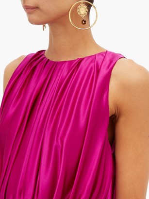 Roksanda Maluka Contrast-panel Silk-satin Gown - Pink Multi