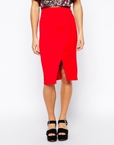 Thumbnail for your product : Daisy Street Wrap Front Pencil Skirt