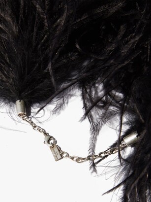 Saint Laurent Feather Choker Necklace - Black