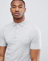 Thumbnail for your product : New Look Muscle Fit Polo Shirt In Gray