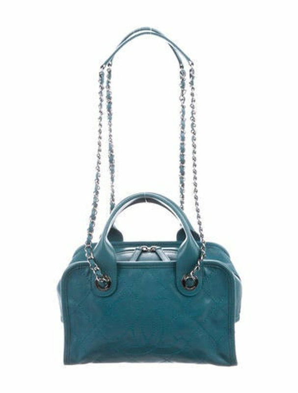 Chanel 2015 Quilted Deauville Bowling Bag Teal - ShopStyle