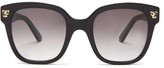 Thumbnail for your product : Cartier Panthere De Square Acetate Sunglasses - Black