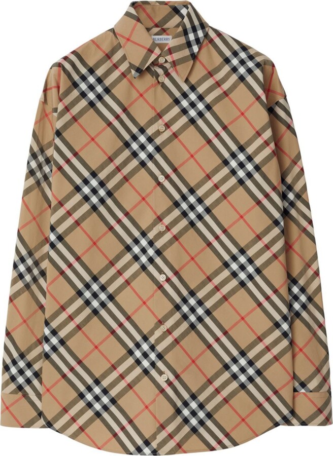 Neutral Nova Check Cotton Shirt