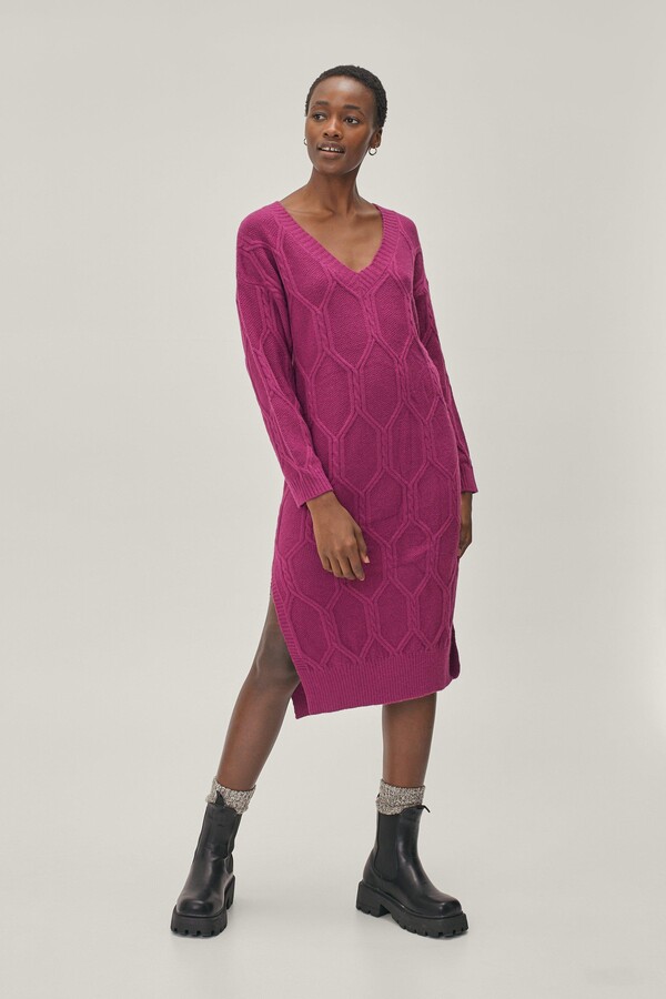 chunky cable knit dress