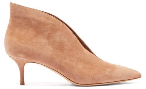 Gianvito Rossi Vania 55 Suede Ankle Boots - Womens - Nude Gianvito Rossi Vania 55 Suede Ankle Boots - Womens - Nude