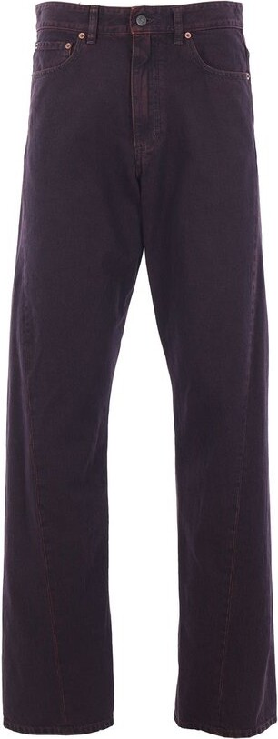 MM6 Maison Margiela Logo Patch Wide Leg Jeans