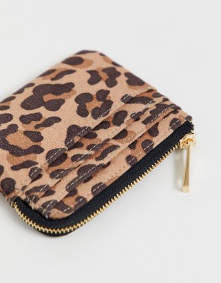 ASOS DESIGN leopard print coin purse