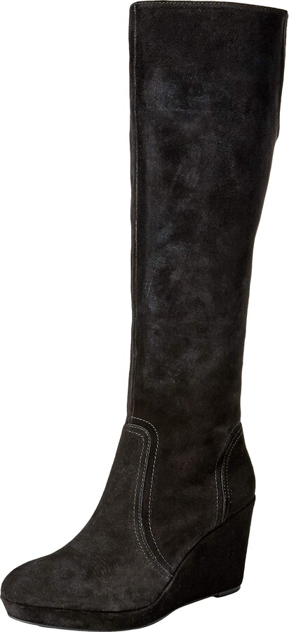 tall suede wedge boots