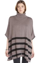 Thumbnail for your product : Wyatt oatmeal stripe knit 'Franz' turtleneck sweater poncho