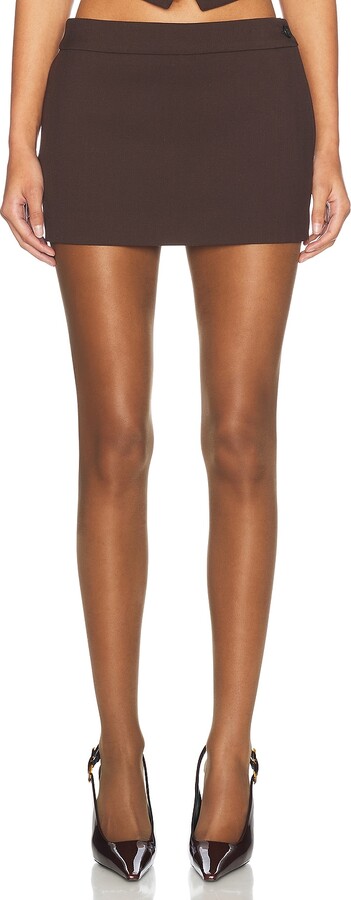 Wardrobe NYC Micro Mini Skirt in Chocolate