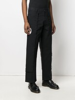 Thumbnail for your product : Sankuanz Slogan-Print Flared Trousers