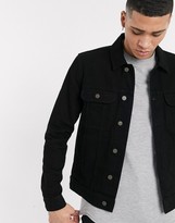 Thumbnail for your product : ASOS DESIGN denim jacket in black with back print