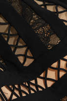 Thumbnail for your product : Zimmermann Tulsa Lattice-paneled Mesh And Lace Triangle Bikini - Black