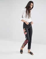 Thumbnail for your product : Glamorous Tall Boyfriend Jean With Embroidered Leg