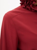 Thumbnail for your product : Alexandre Vauthier Flounced Crepe Mini Dress - Dark Red
