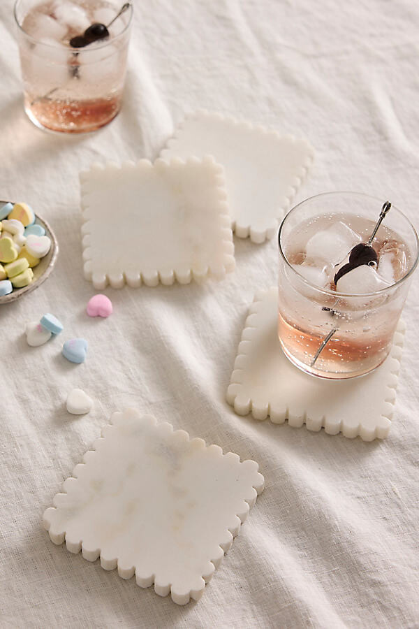 Scalloped Marble Coasters