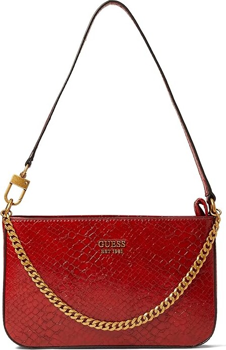 Guess, Bags, Guess Euc Red Shoulder Bag Gold Chain Wdustbag