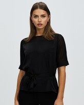 Thumbnail for your product : Atmos & Here Atmos&Here - Women's Black Shirts & Blouses - Alice Contrast Top - Size 14 at The Iconic