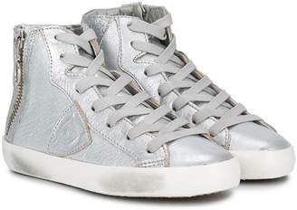 Philippe Model Kids high-top lace-up sneakers