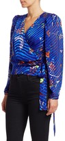 Thumbnail for your product : Tanya Taylor Erica Burnout Wrap-Style Blouse