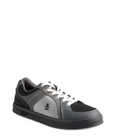 Thumbnail for your product : Original Penguin steel and black leather and nylon lace-up 'Front' sneakers