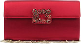 Thumbnail for your product : Roger Vivier Floral Crystal-Buckle Clutch Bag, Red