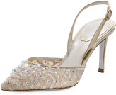 Thumbnail for your product : Rene Caovilla Crystal Lace 75mm Slingback Pump