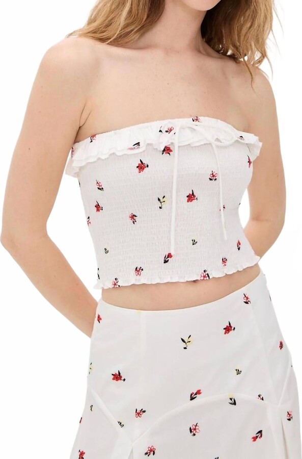 Solid & Striped Nikki Strapless Top In Print