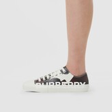 Thumbnail for your product : Burberry Logo Detail Camouflage Print Leather Sneakers