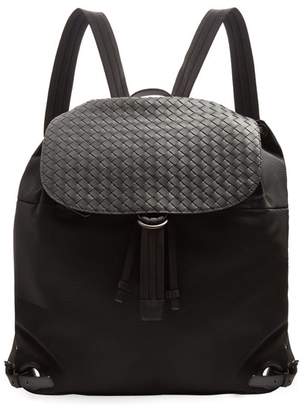 Bottega Veneta Canvas and intrecciato leather backpack