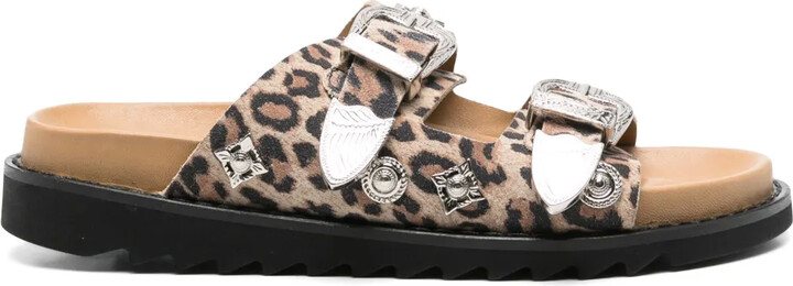 Toga Pulla Leopard-Print Flat Sandals